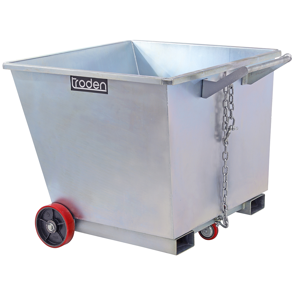 zinc plated forklift tipping bins